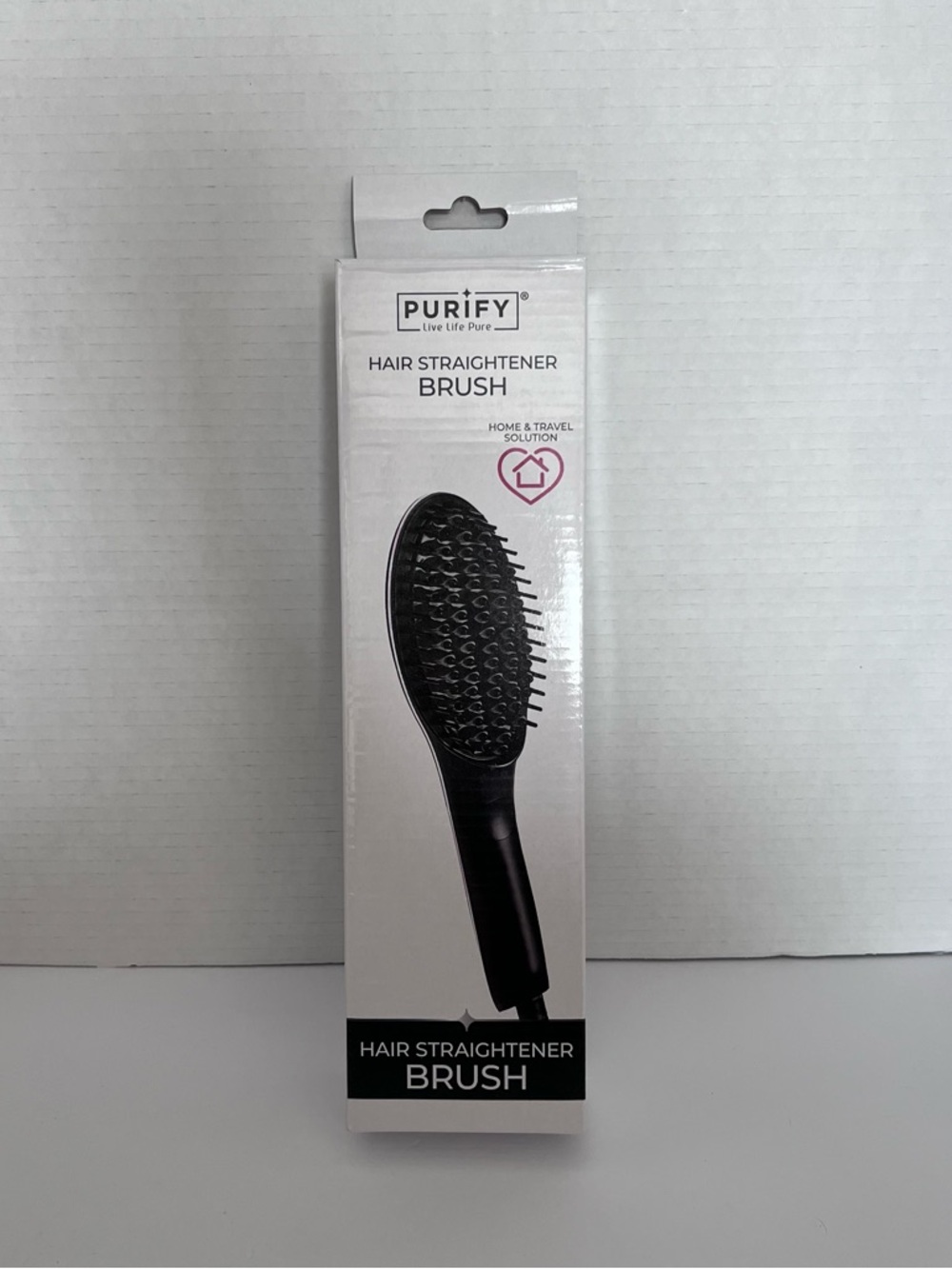 Purify Electric Hair Straightener‎ Brush with Digital Temperature Display, NEW